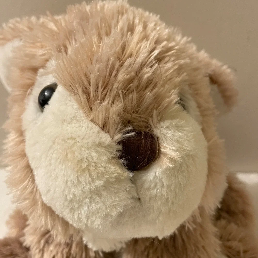DanDee Plush Bunny Stuffed Animal Soft Toy Tan White Bow Kids Gift‎